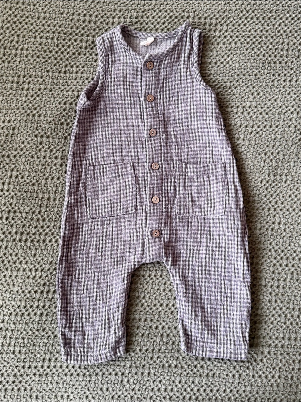Quincy Mae Textured Sleeveless Baby Romper
